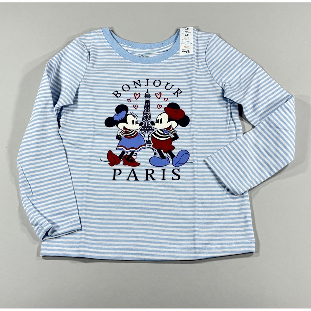 Jumping Beans Girls Disney Mickey Paris & Besties Bear Tee 2PK 5T Blue Cream‎ - Picture 3 of 10